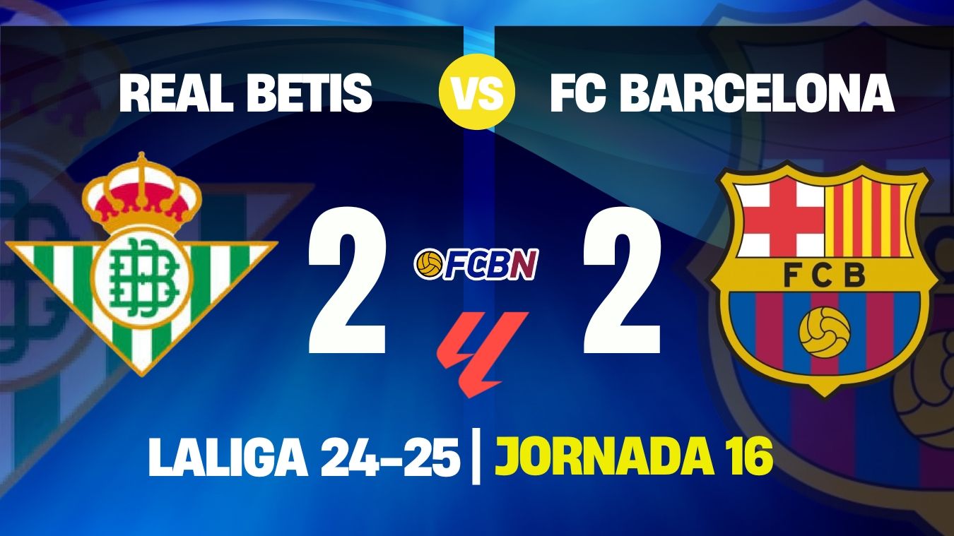 El FC Barcelona no pasa del empate ante el Betis tras un final de locura (2-2)