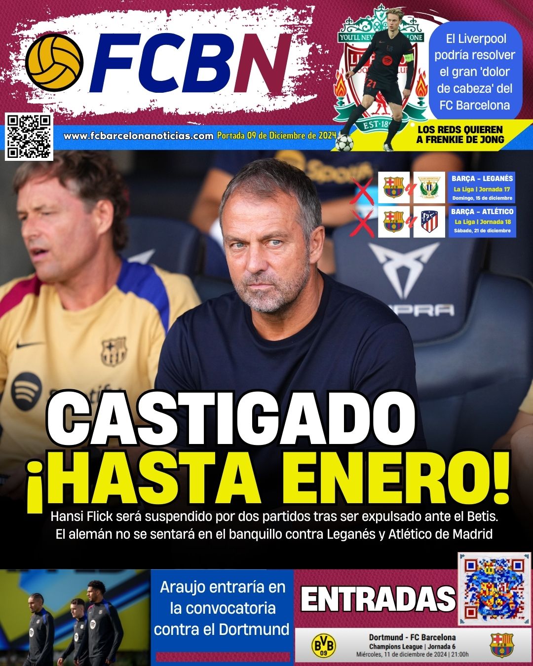 Portada de FCBN 09/12/2024: CASTIGADO ¡HASTA ENERO!