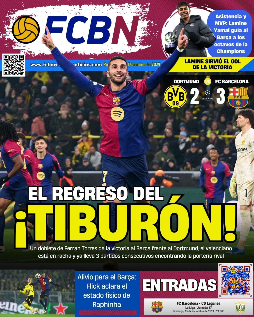 Portada de FCBN 12/12/2024: EL REGRESO DEL ¡TIBURÓN!