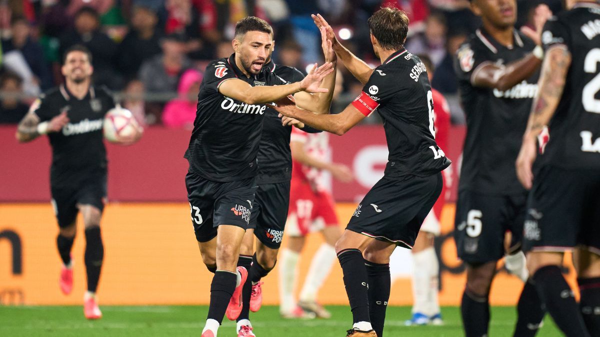 Munir en la celebración de un gol ante el Girona con el Leganés esta temporada