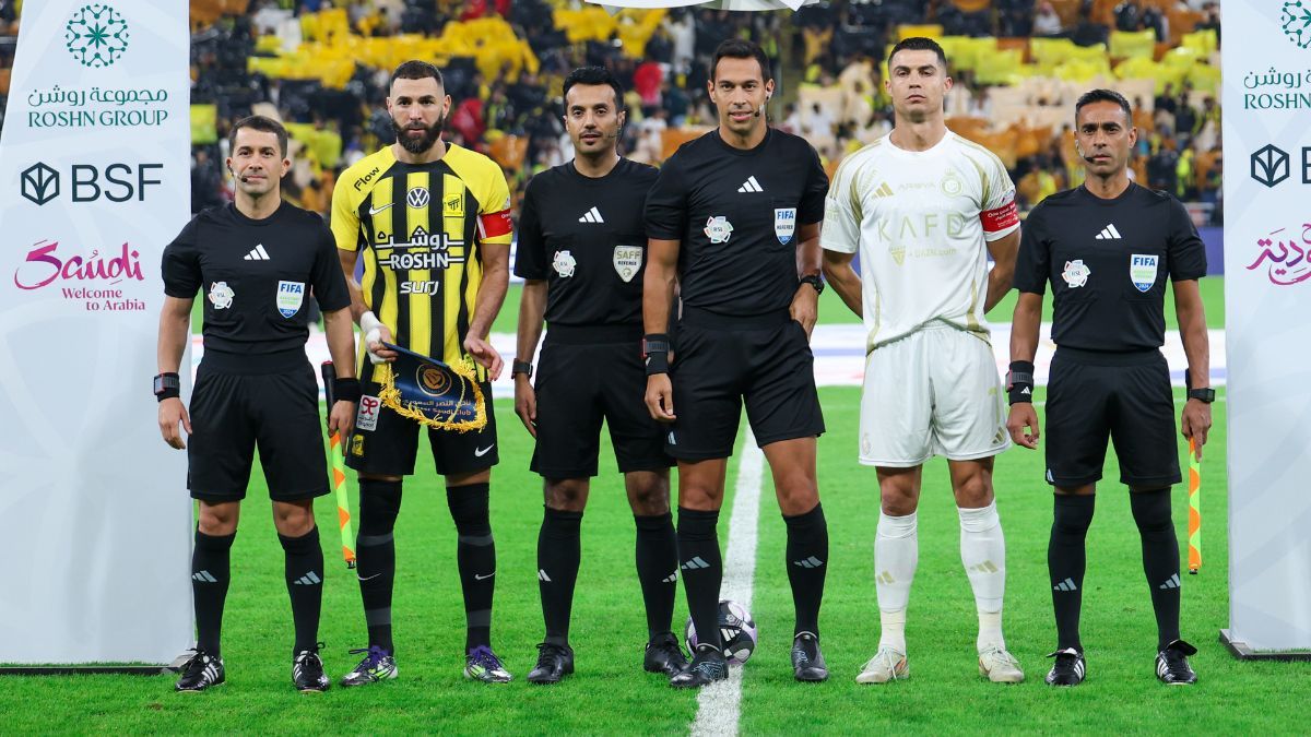 Karim Benzema y Cristiano Ronaldo, exestrellas del Real Madrid, ahora en Arabia en el duelo entre el Al Ittihad y el Al Nassr en la Saudi Pro League