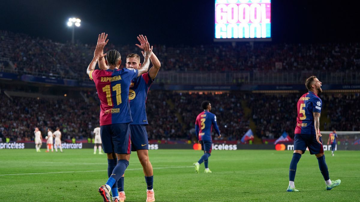 Jugadores del Barça en el duelo ante el Bayern Múnich en la UEFA Champions League