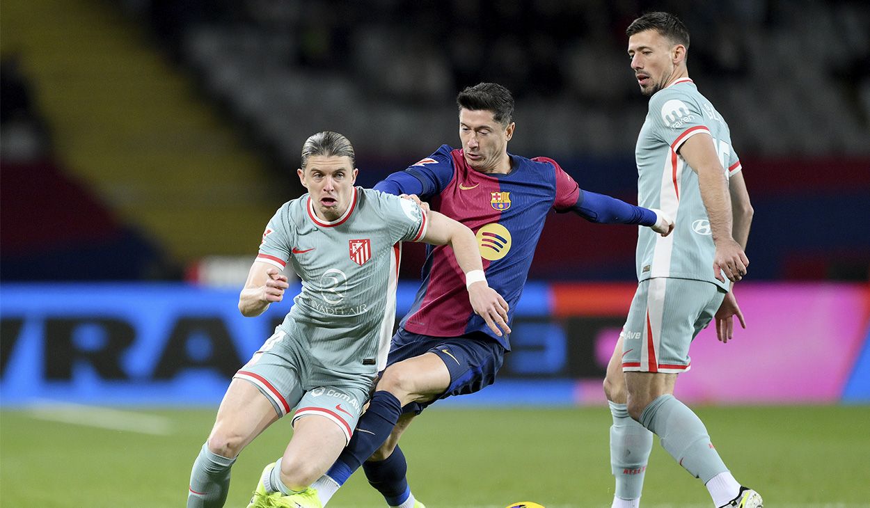 Robert Lewandowski durante el Barça-Atlético (1-2)