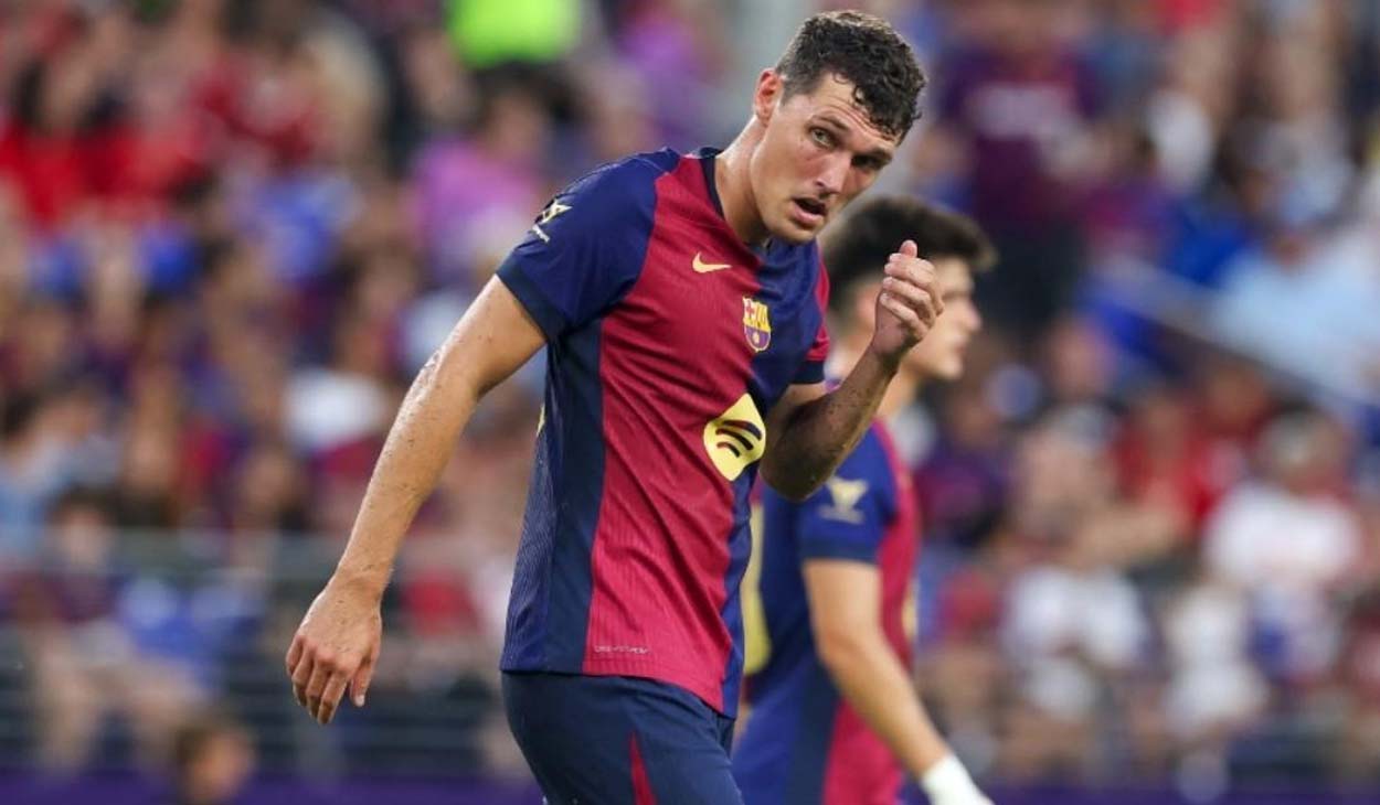 Andreas Christensen en un partido con el Barça