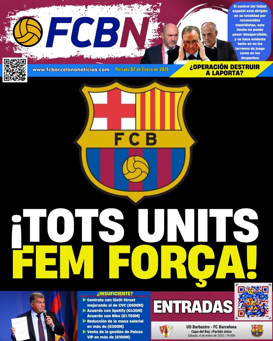 Portada de FCBN 02/01/2025: ¡TOTS UNITS FEM FORÇA!