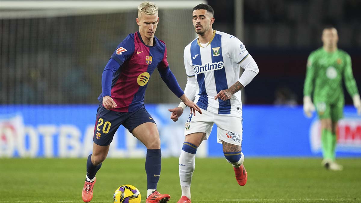 Dani Olmo durante el Barça-Leganés