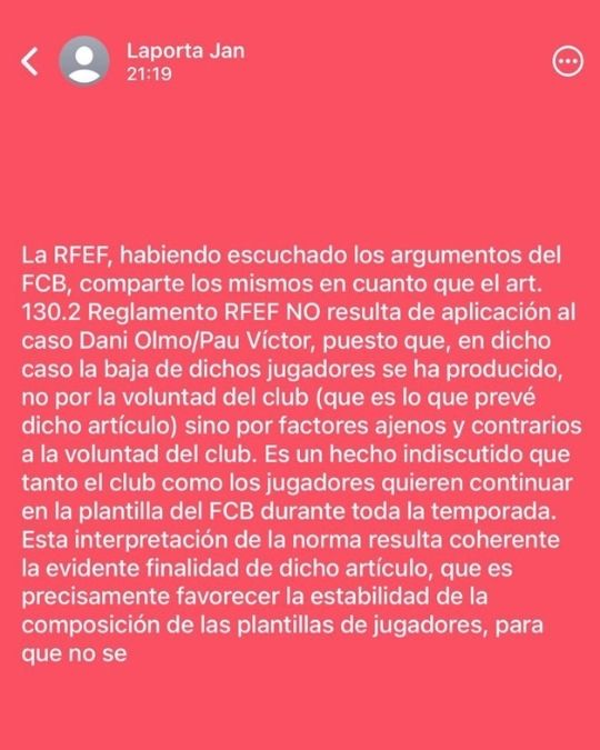 Estado Whatsapp de Joan Laporta