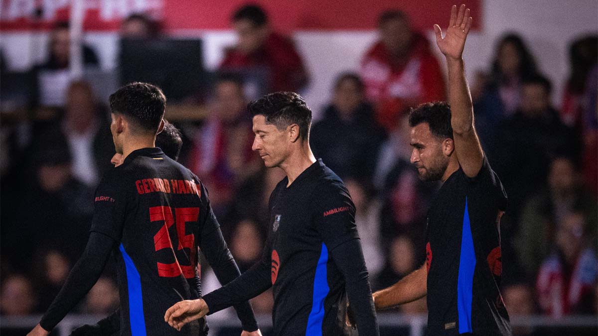 Eric García, festejando su gol contra el Barbastro (0-4)