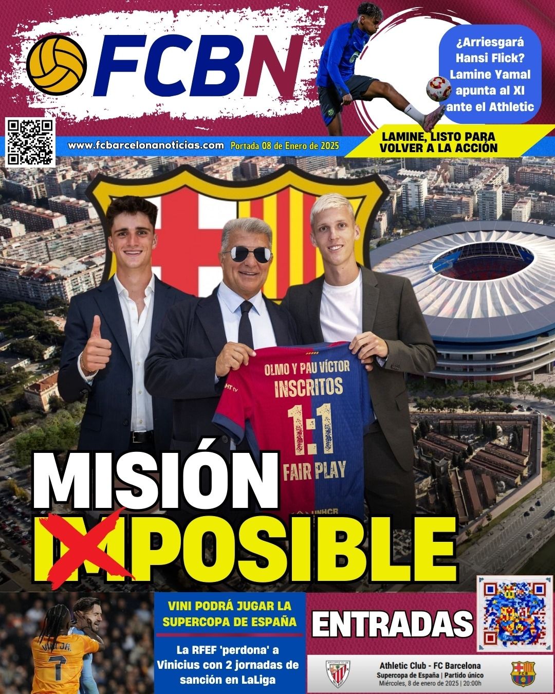 Portada de FCBN 08/01/2025: MISIÓN (IM)POSIBLE, EL CSD CONCEDE LA CAUTELAR URGENTE