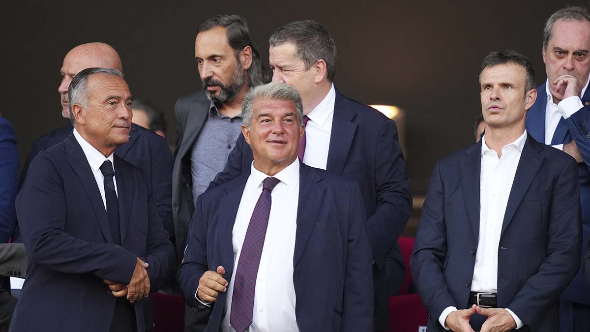 Joan Laporta, en el palco de Montjuïc