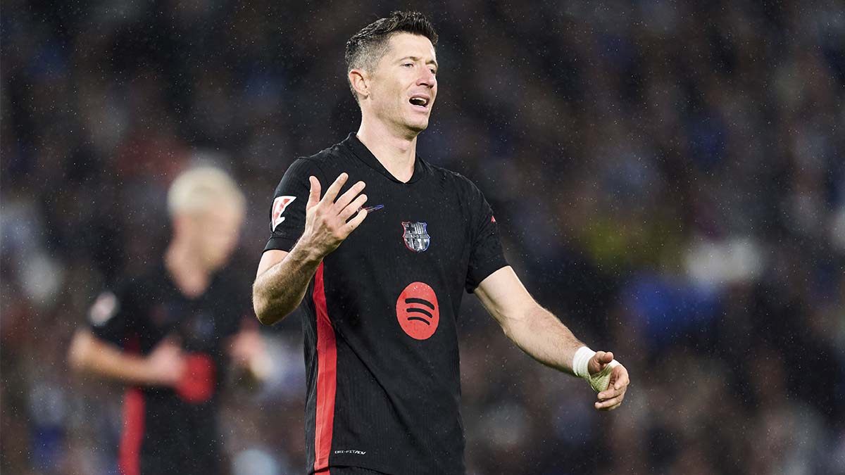 Robert Lewandowski, en un partido con el Barça