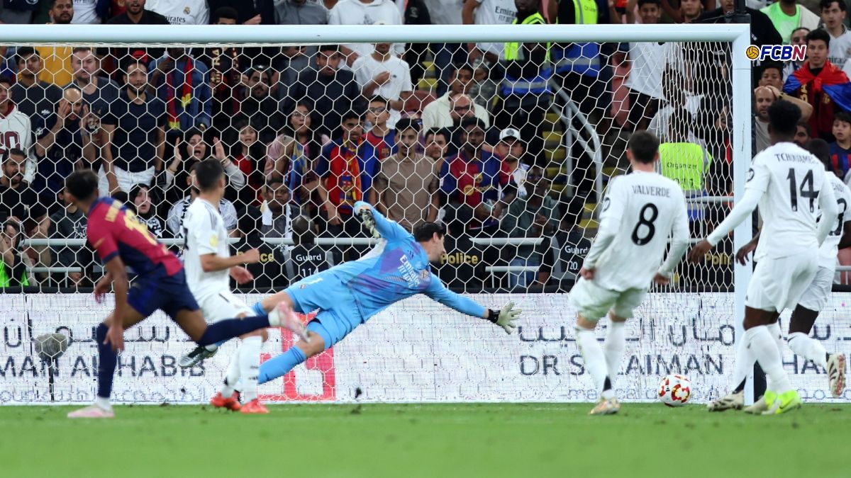 Lamine Yamal anotó el primer gol del Barça ante el Madrid