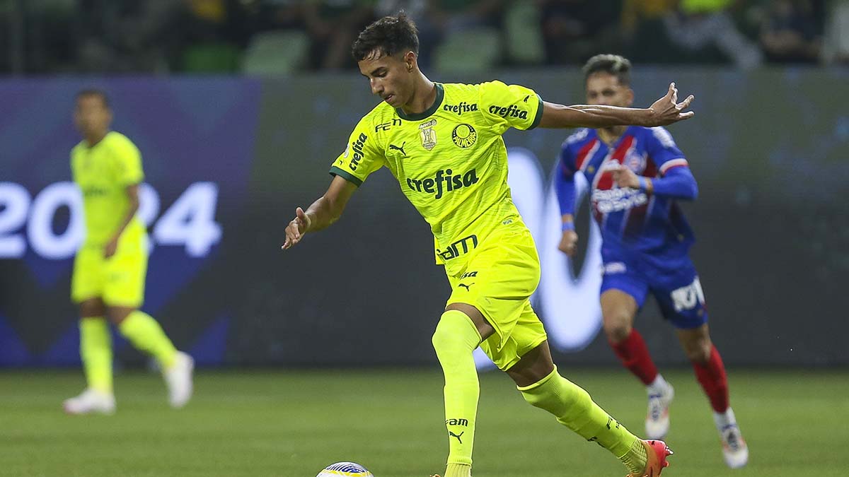 Vitor Reis, en un partido con el Palmeiras