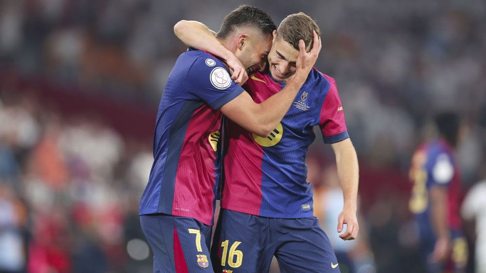 Fermín and Ferran celebrating a goal against Real Madrid (3-2) Fermín and Ferran celebrating a goal against Real Madrid (3-2)
