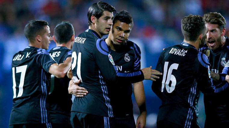 El Real Madrid, celebrando uno de los goles marcados al Leganés