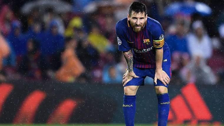 Leo Messi gave a fright in the Barça-Valencia